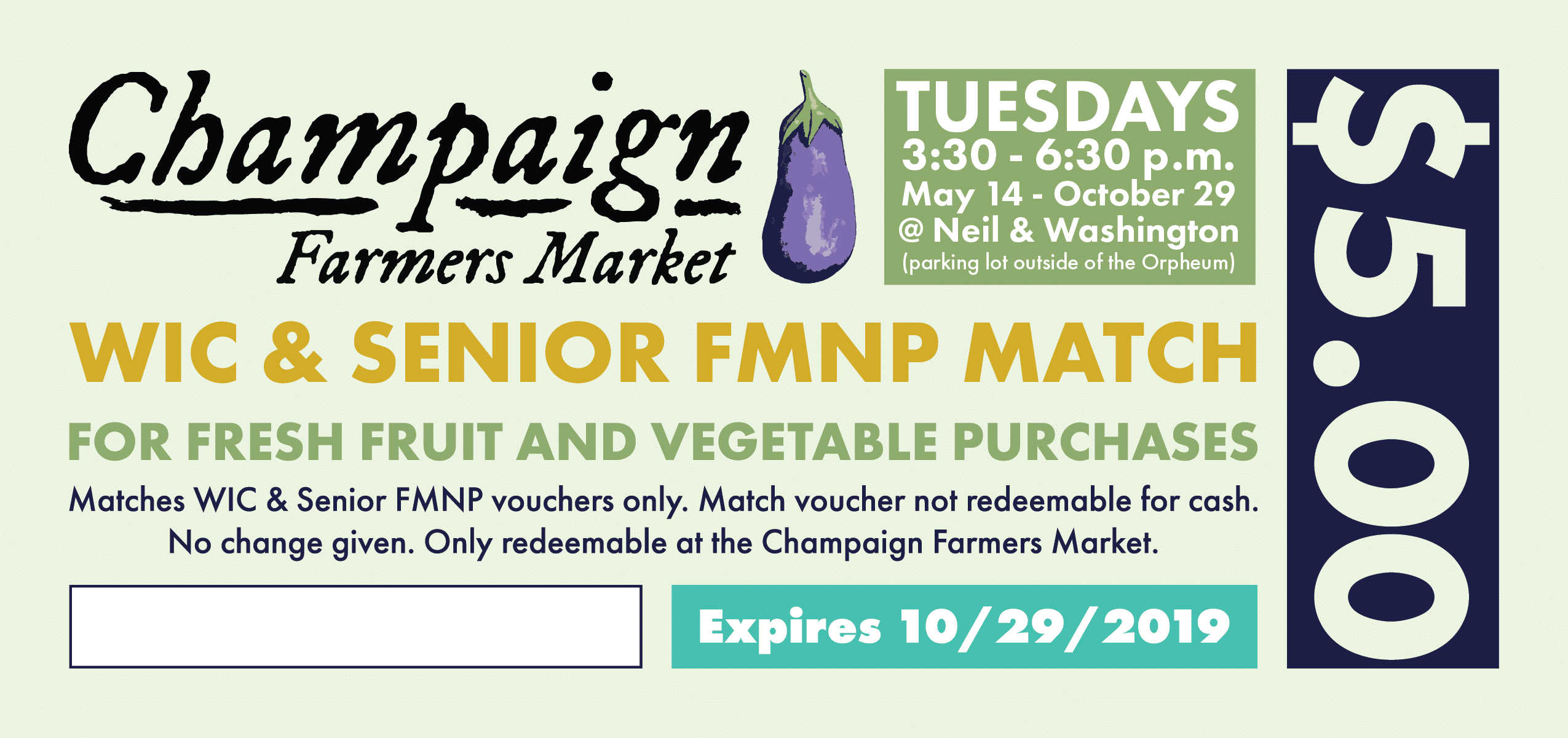 Champaign Farmers Market Now Offers WIC & Senior FMNP Match Vouchers